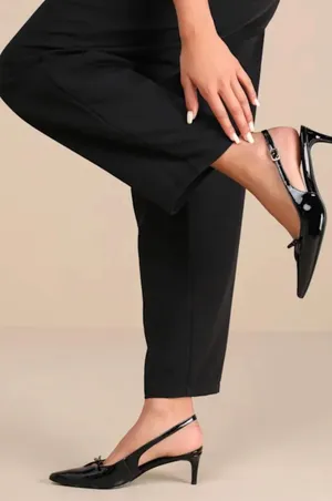 Lulus black bow pointed heels thumbnail 1