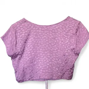 Motel Rocks Purple Textured Floral Jacquard Cinched Crop Top Size S thumbnail 2