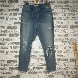 Abercrombie & fitch | women Highrise super skinny distressed denim jeans thumbnail 8