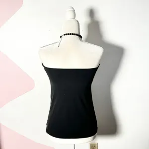 Vtg Y2K Express Tube Top Small Black Sequin Polka‎ Dot 2007 Gothic thumbnail 2