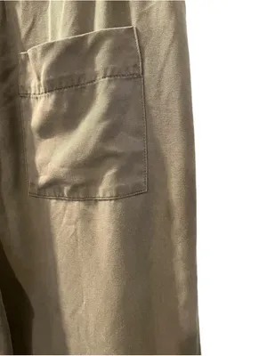 Marine Layer Khaki Green Twill Barrel Drawstring Pants Elastic Waist Size Small thumbnail 7