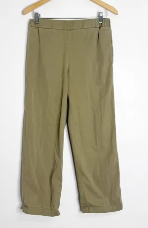 COS Pull On Wide Leg Pants Size 4 Olive Green Cotton Lyocell thumbnail 1