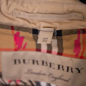 Burberry London Women's Cotton Poplin Double Breasted Trench Coat Jacket Tan 4 thumbnail 3