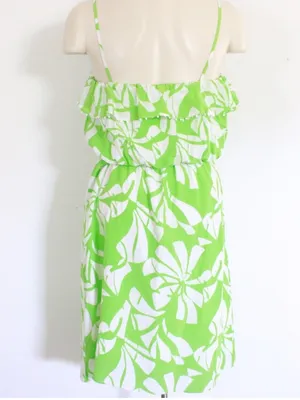 Lilly Pulitzer Darcia Silk Limeade Wishing you were here Green Floral Dress 6 thumbnail 2