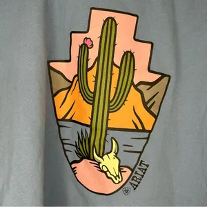 Ariat Ladies Desert Daze Copen Blue Western T-Shirt Jersey cotton cactus graphic thumbnail 6