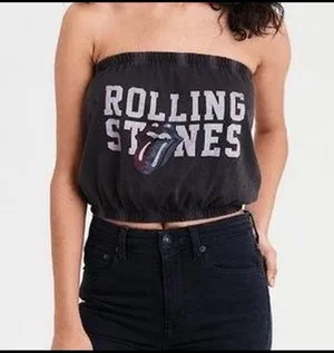 Urban Outfitters The Rolling Stones Grey Tube Top thumbnail 1