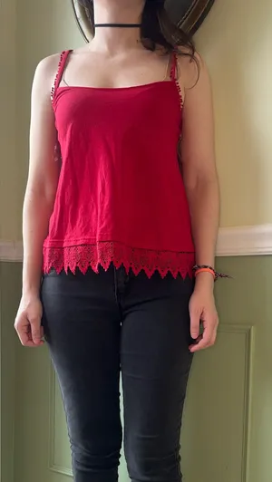 Taylor & Sage red crochet tank top thumbnail 1