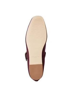 NWT Marc Fisher Dress Flats with Square Toe and Ankle Strap Red Suede Purple 8M thumbnail 4