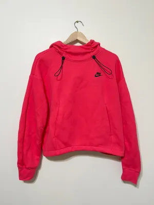 Nike Women's Sportswear Tech Fleece Oversized Hoodie Size Medium Bright Pink thumbnail 2