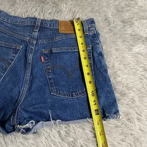 Levi's Ribcage Shorts Womens 27 Blue High Waist Button Fly Denim Spring Summer thumbnail 8