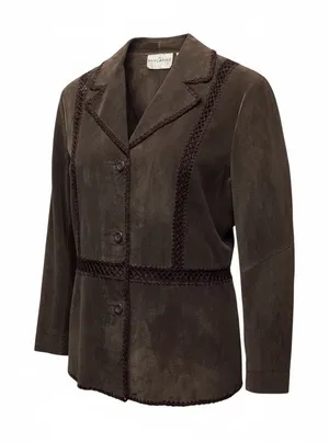 White Stag vintage Brown Boho Westetn leather blazer size Large thumbnail 1