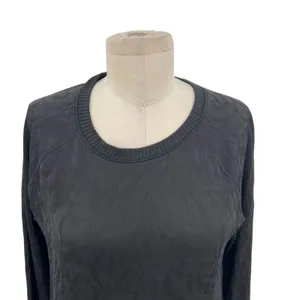 Lululemon Rest Less Pullover Long Sleeve Textured‎ Black Size 10 thumbnail 2