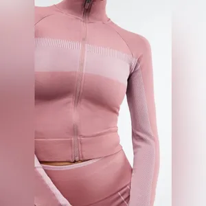 Fabletics Pink Canyon / Lavender Lustre Tory Cropped Seamless Jacket thumbnail 4