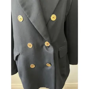 Vtg Ann Taylor double breasted Blazer 10 blue academic professor Ivy League USA thumbnail 4