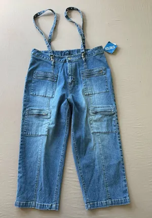 the blues Vintage Cargo Cropped Suspender Jeans thumbnail 1
