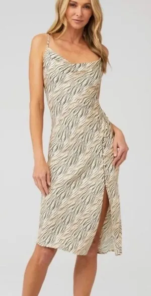 For Love & Lemons Joselyn Slip Midi Dress in Zebra Tiger Print size Small $135 thumbnail 1