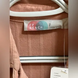 NEW Free People Beach New Afternoon Ribbed 100% Cotton Mini Dress Rose Women’s S thumbnail 5