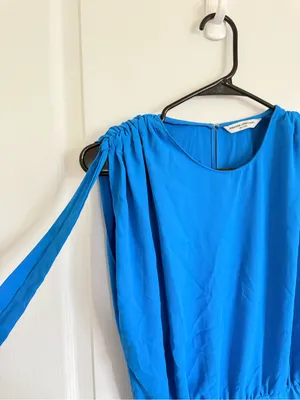 Amanda Uprichard Olympus Mini Dress in Blue thumbnail 3