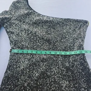 GB Sequin One Shoulder‎ Party Dress Cocktail Shimmer Golden Sparkle XL thumbnail 8