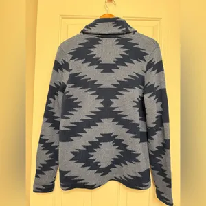 CHAPS Shawl Collar Cardigan Sweater Pine Lodge Southwestern Aztec – Blue Size L thumbnail 3