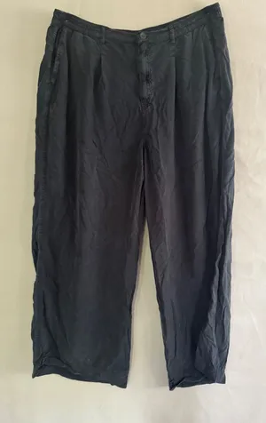 Aerie XL Lyocell Relaxed Pants Washed Black Elastic Waist MSRP $55 thumbnail 1