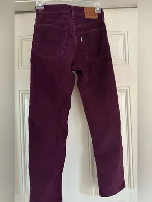Levi's‎ Premium Wedgie Straight Corduroy Pants - Shiraz Burgundy - Size 24 thumbnail 5