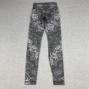 Lululemon Leggings Womens 4 Black Floral Geometric High Rise Ankle Yoga Pants thumbnail 4
