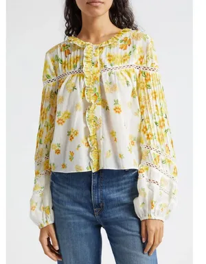 FARM Rio Azaleia Floral Button-Up Top thumbnail 1