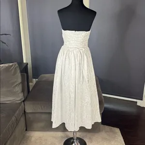 Women’s White Floral Strapless Prom Formal Dress Zip & Corset Back Size 2/4 NWOT thumbnail 5