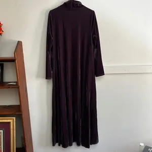 Soft Surroundings Plum Purple Velvet Cowl Neck Maxi Dress Long Sleeve 2EZ97 L thumbnail 6