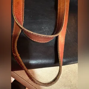 Valentina Black and Brown Shoulder Bag with Leather Handles thumbnail 6