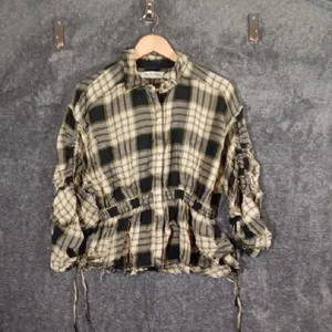 We The Free Beige and Black Utility Boho with Plaid Pattern and Cinched Waist thumbnail 3