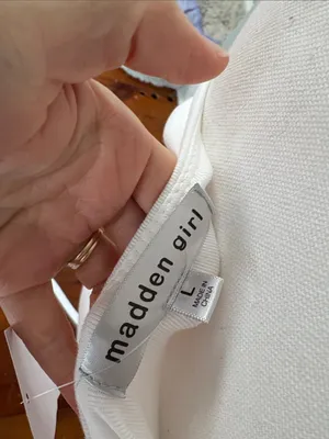 NWT Madden Girl White Strapless Rhinestone Flag Tube Top Juniors Large thumbnail 2