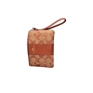Coach Corner Zip Wristlet in Signature Canvas in KHAKI thumbnail 2