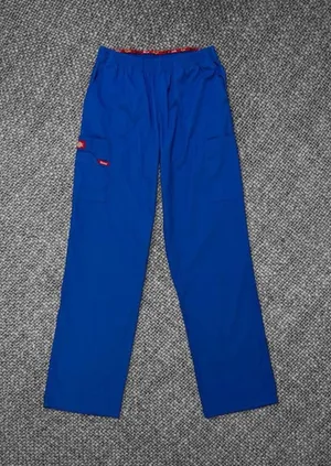 Dickies Medical Royal Blue Scrub Pants Elastic Waist Cargo Uniform Medium thumbnail 1