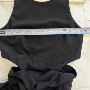 Anthropologie Hutch Cutout Wide Leg Black Jumpsuit with waist tie size medium thumbnail 7