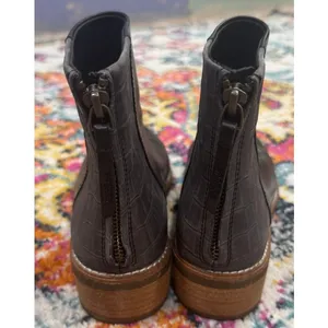 SPERRY Maya Belle Leather Back Zip Ankle Boots Textured Black Size 7.5 thumbnail 4