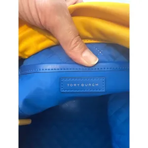 Tory‎ Burch Perry Nylon Bucket Bag Golden Crest Yellow Crossbody Belt Detail thumbnail 12