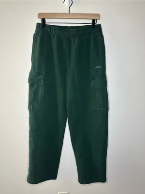 Aritzia Cozy Sweatfleece Mega fit Cargo wide leg Sweatpants dark green size M thumbnail 11