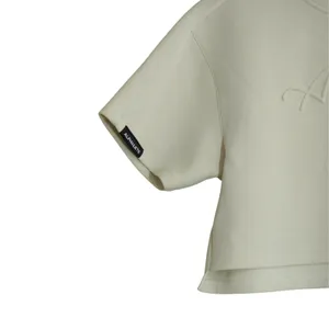 Alphalete LDB More Elements Women Cream Embossed Logo Cropped Sweatshirt Small thumbnail 3