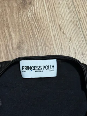 PRINCESS POLLY Black Satin Corset Mini Dress Puff Sleeve Lace Trim Size 0 XS thumbnail 5