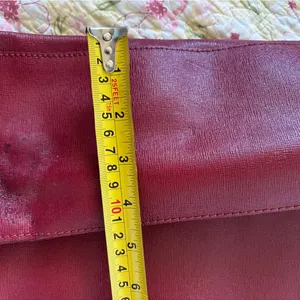 Fiore genuine Red Leather Tote red Crimson Grunge thumbnail 7