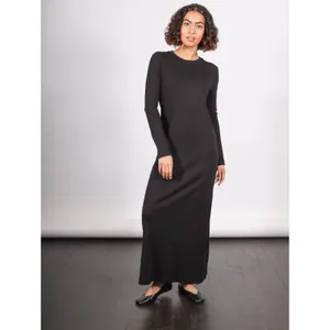 Y2K 90s Vintage Maxi Dress Long Sleeve Shift Column Minimalist Modesty Goth Vamp thumbnail 4