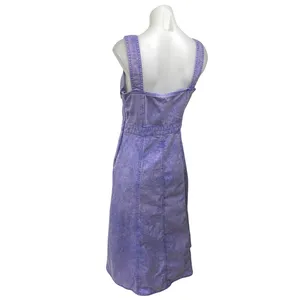 Future Collective Purple Sleeveless Slit Denim Jeans A Line Midi Dress Size 6 thumbnail 3