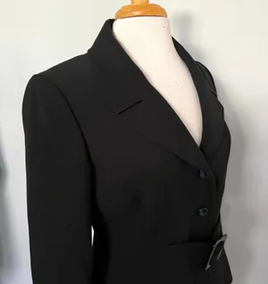 Arthur S Levine Black Belted Jacket Blazer thumbnail 7