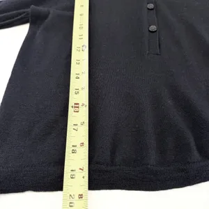 Jenni Kayne Grayson Merino Wool Polo Sweater Sz XS Black Quiet Luxury Minimalist thumbnail 7