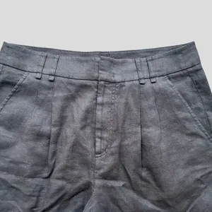 Free People Chelsea Pleated Linen Shorts Black Size 10 100% Linen High Rise thumbnail 3