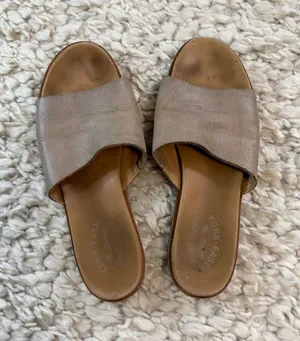 Women's Kork-Ease Beige Leather Slide Sandals Size 10 EU 42 thumbnail 1