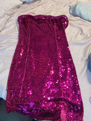 The Pants Store Hot Pink Sequin Semi Formal Dress 💖🪩💗 thumbnail 4