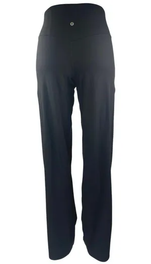 Lululemon Women's Blue Rib Knit Straight Leg Fitness Trousers Leggings Pants 4 thumbnail 3